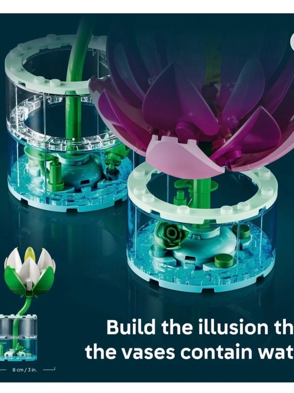 Lego Water Lilies Set — White, Purple & Yellow Blooms